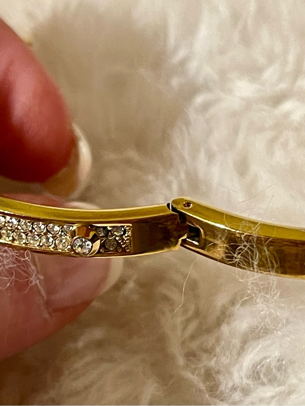 Michael Kors Gold Pavé Studded Hinged Bangle Bracelet - Picture 9 of 9